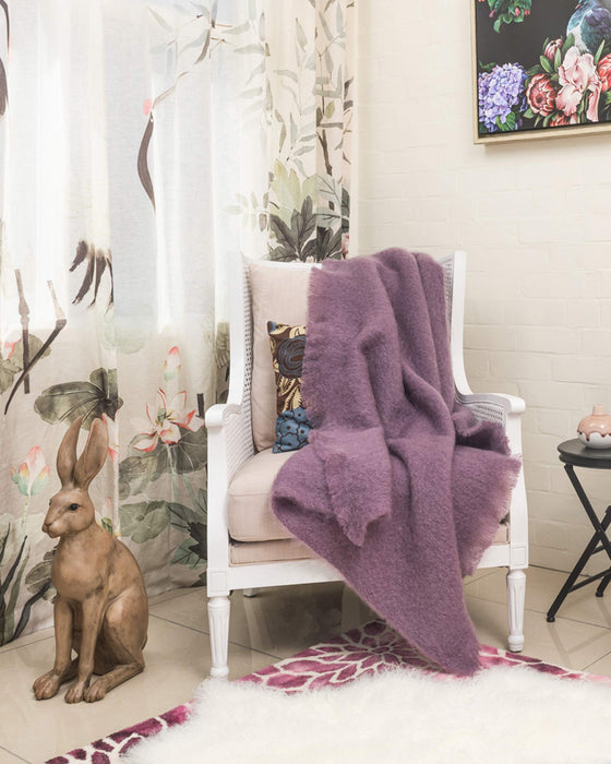 Amethyst mohair knee rug New Zealand made