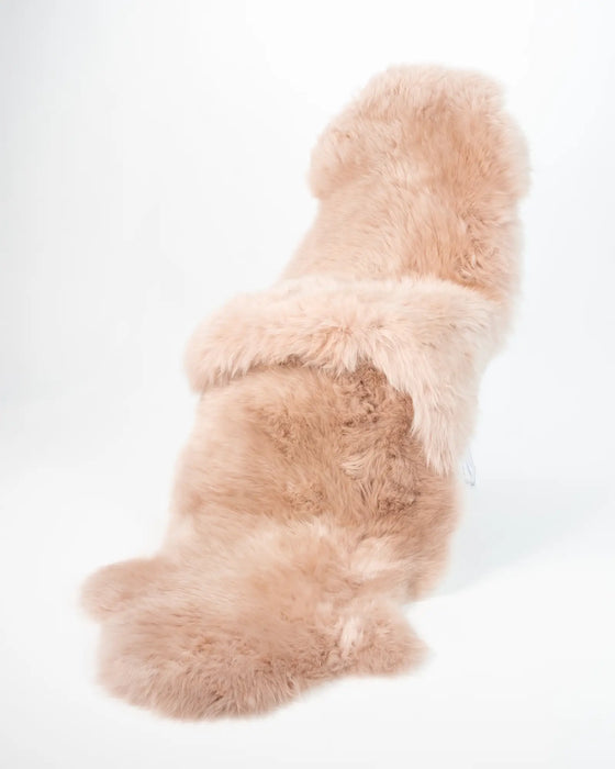 Blush beige dyed double sheepskin rug