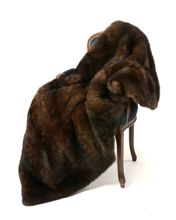 Possum Fur Throws NZ Made Chocolate Brown by Gorgeous