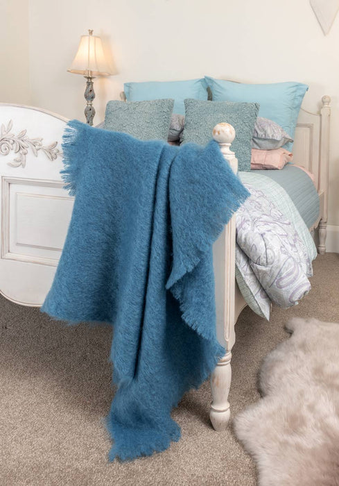 Mohair Chair Throw Lake Blue