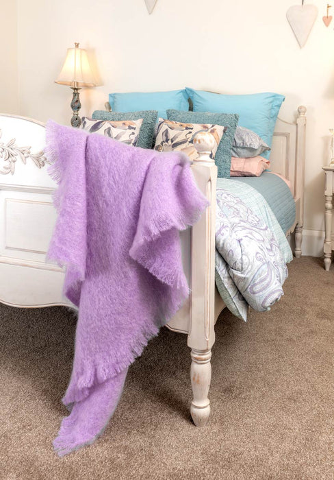 Lilac Pink Mohair Chair Throw