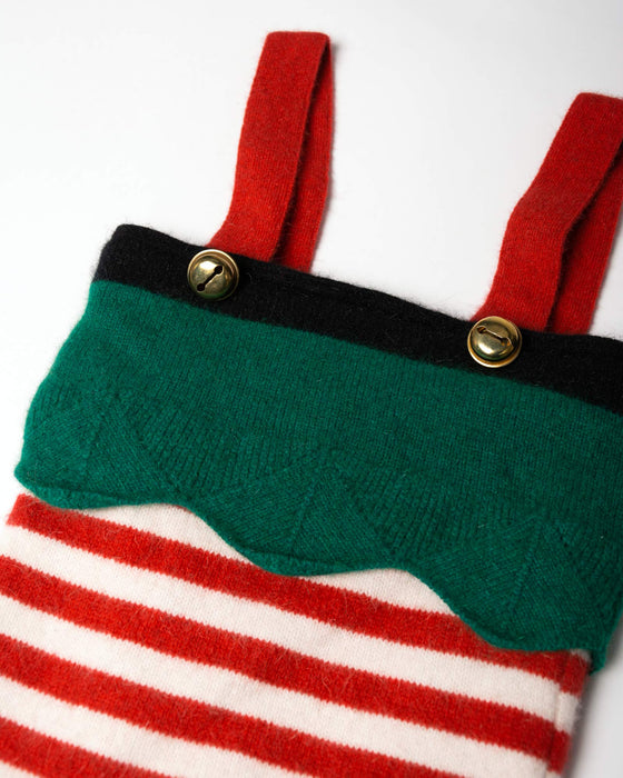 Wool knit santa sack with bells