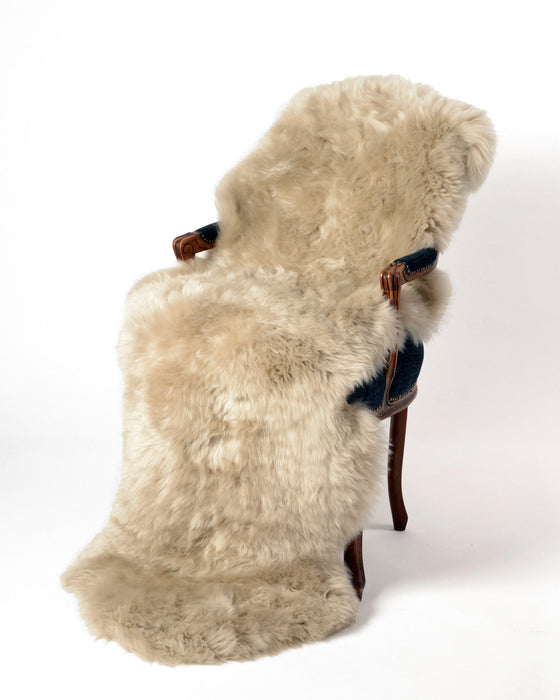 Double sheepskin rug NZ stone beige