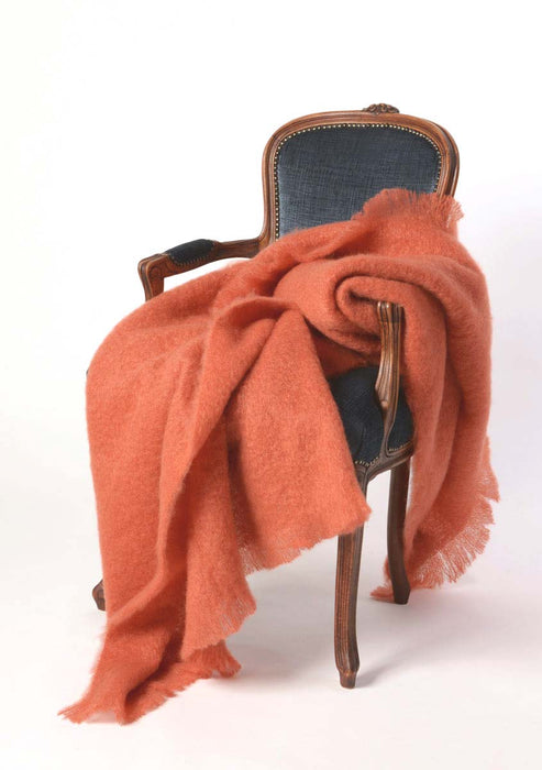 Terracotta mohair chair knee throw NZ made