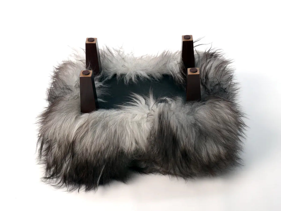 Yeti sheepskin footstool grey #2