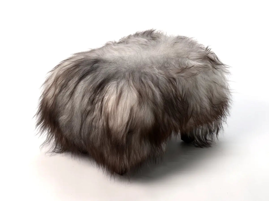 Yeti sheepskin footstool grey #3