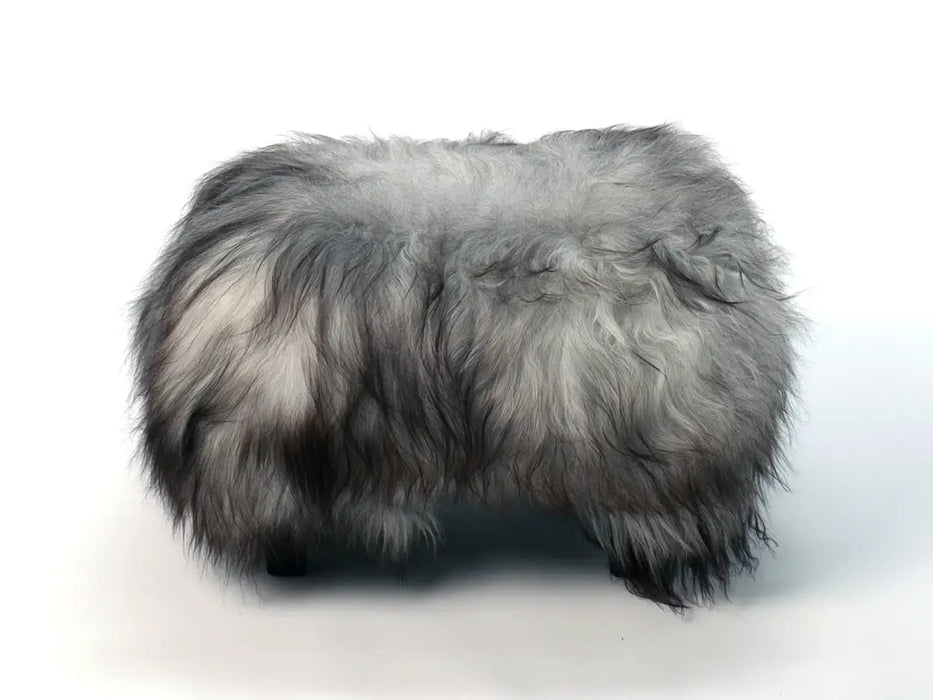 Yeti sheepskin footstool grey #4