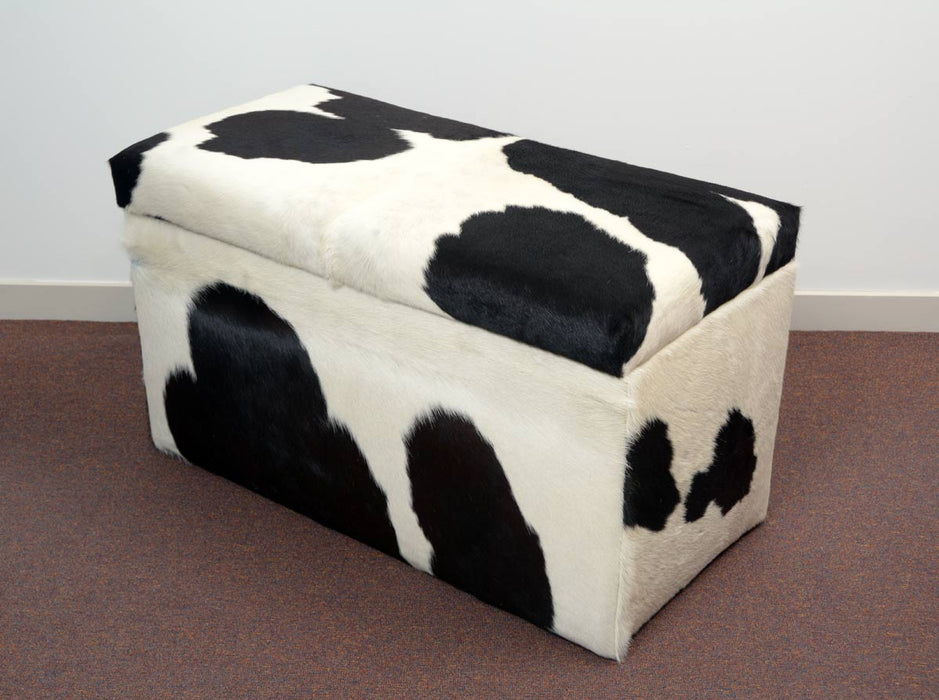 Cowhide storage furniture for bedroom - ottoman storage