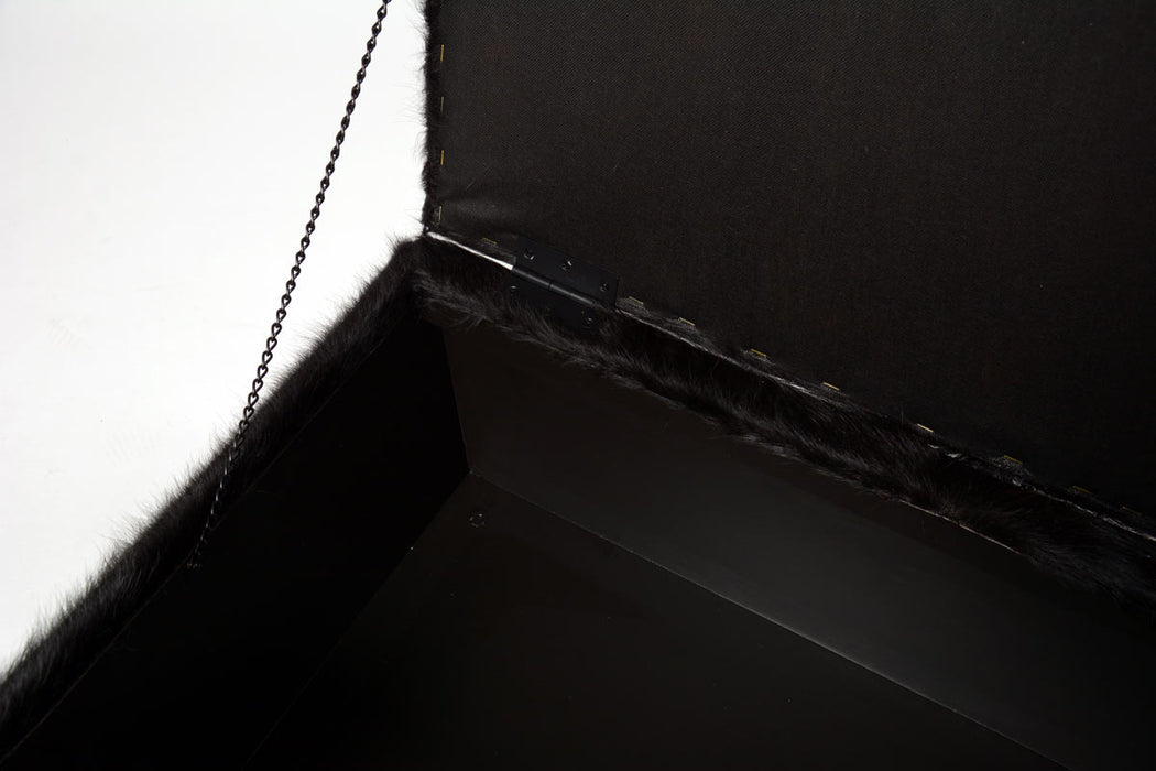 Storage ottoman box close up NZ made