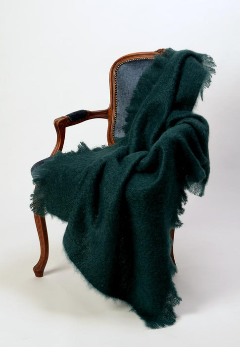 New Zealand Mohair Throw mohair Bottle Green