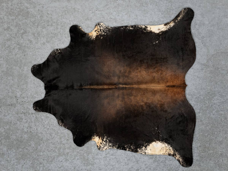 Cowhide Rug Wood Brown White