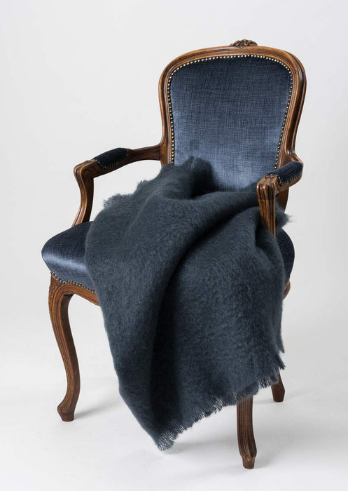 Mohair Throw New Zealand - Windermere Charcoal Grey Mohair Chair Throw