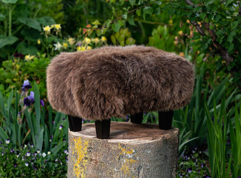 Small sheepskin footstool made in NZ
