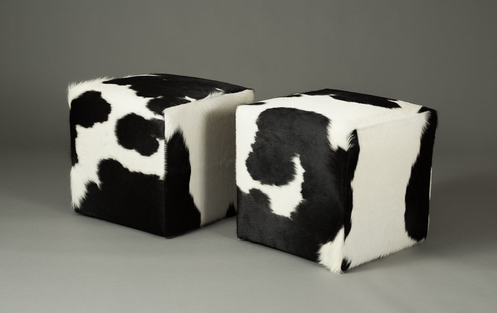 Black and white cube stools