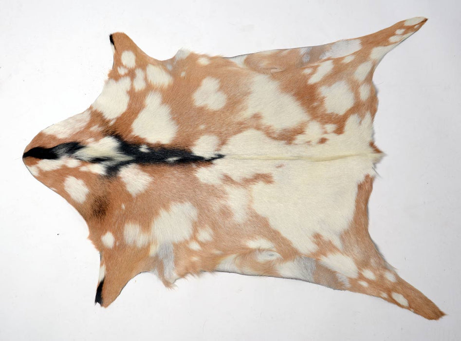 Goatskin rug tan and white #021