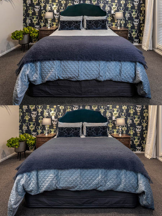 Mohair Throw Blanket NZ Indigo Blue