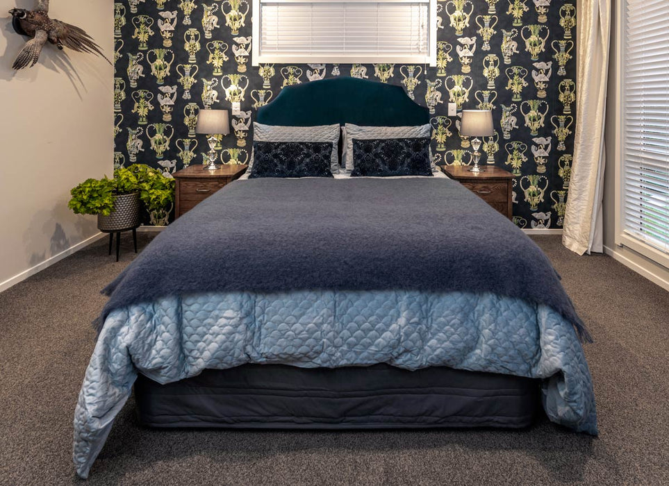 Mohair Throw Blanket NZ Indigo Blue