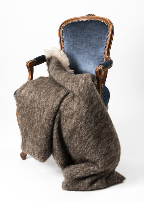 Mohair Throw Blanket NZ Kiwi Brown
