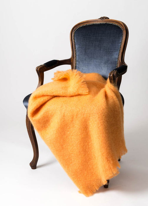 Mohair Throw Australia - Mango Orange