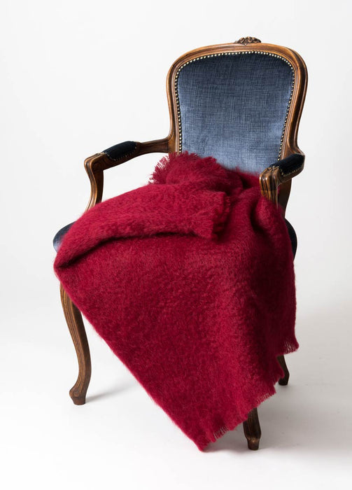 Red Mohair Throw Blanket NZ Tamarind