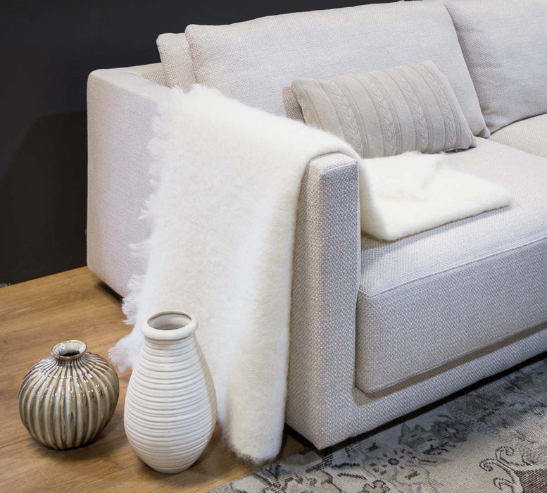Windermere Cream Mohair Throw Blanket