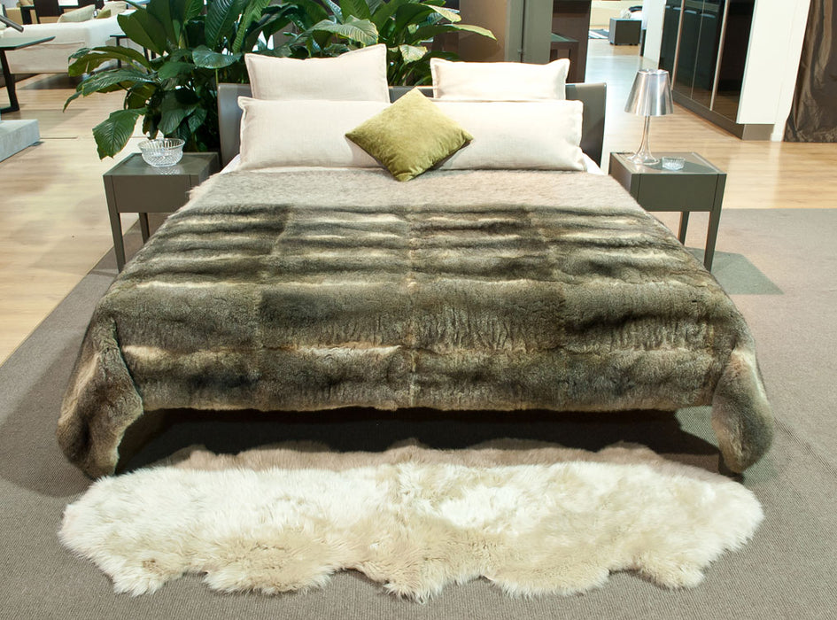 Natural Grey Possum Fur Bed Runner NZ