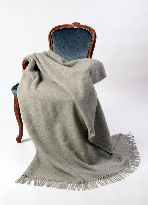 Grey wool blanket NZ wool Nevis ash