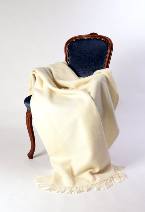 Wool blanket NZ vanilla warm off-white Nevis