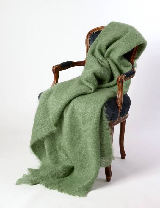 Mohair throw NZ  - Olive Green Mohair Chair Throw