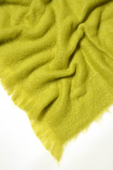 Pesto Green Mohair Throw Blanket