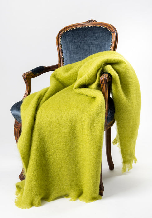 Mohair Throw NZ Pesto Green