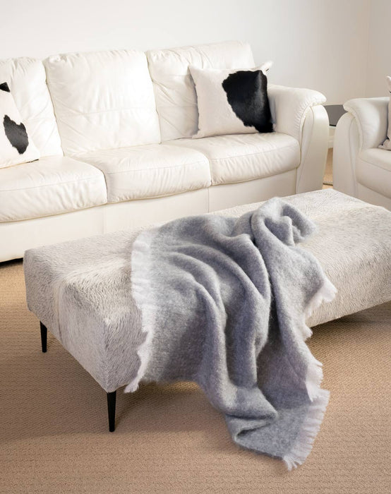 Mohair Throw NZ Pewter Grey