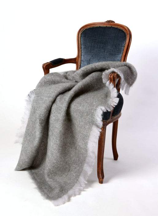 Mohair Throw USA Pewter Grey
