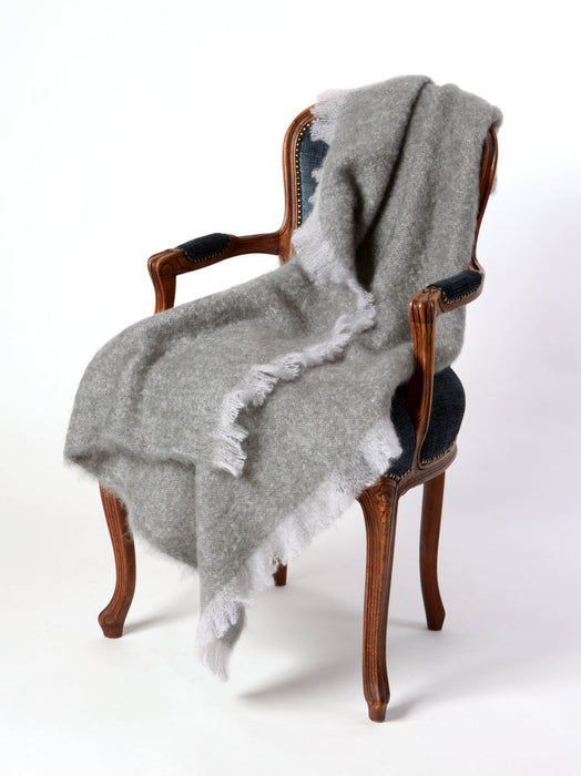 Mohair Throw NZ Pewter Grey