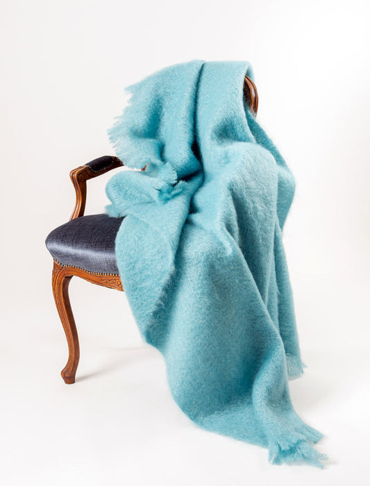 Sea Spray Mohair Throw Blanket