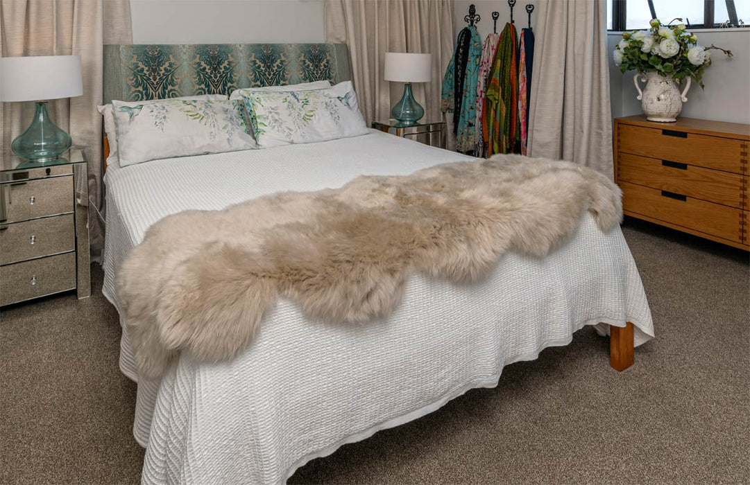 Australia double sheepskin rug NZ stone beige