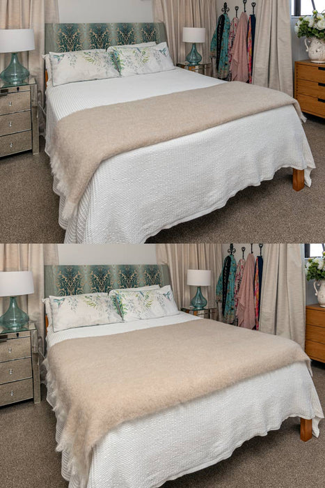 Mohair Blanket NZ Toi Toi Beige