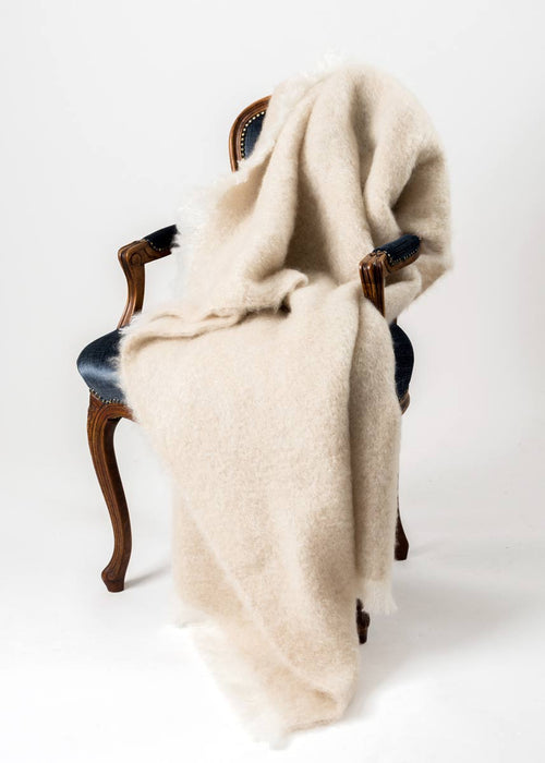 Mohair Knee Rug NZ Toi Toi Beige