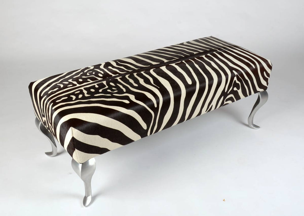 Zebra cowhide ottoman Australia