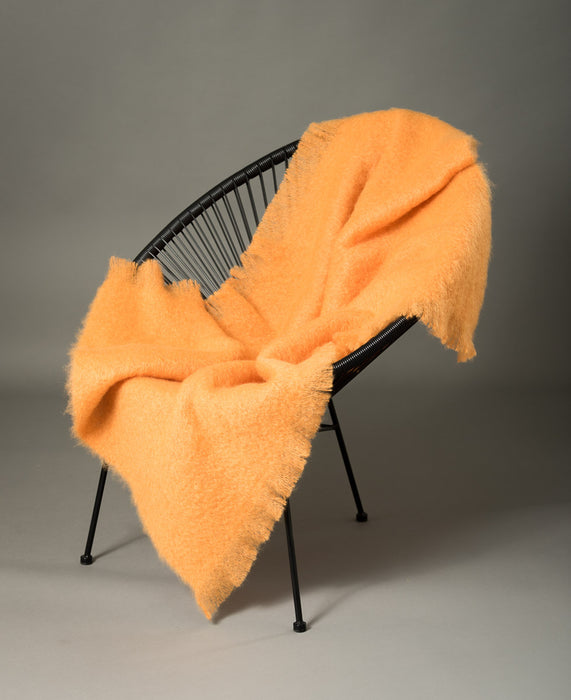 Mango Orange Mohair Chair Throw