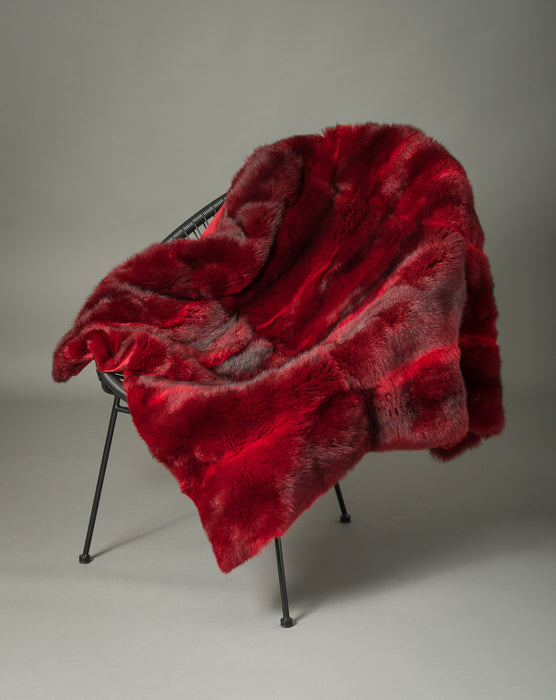 Possum Fur Throw NZ Bright Red