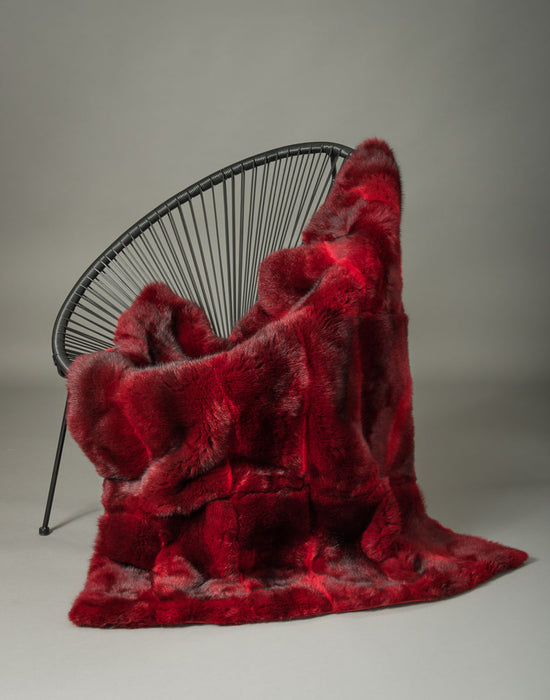 Possum Fur Throw Australia Bright Red