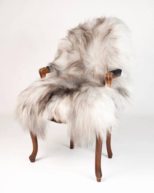 Icelandic sheepskin rug in smokey silver grey #004