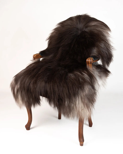 Icelandic sheepskin rug in smokey black #005