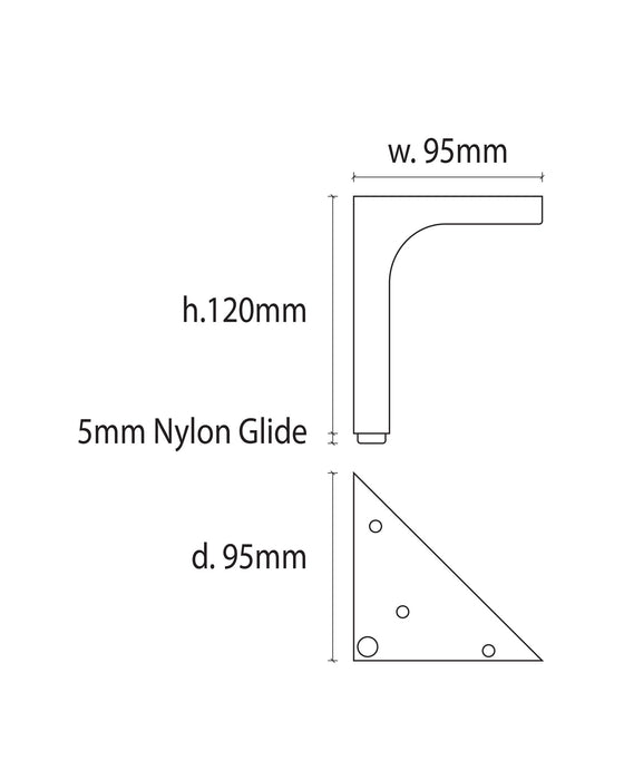 Ali metal furniture leg 12cm tall