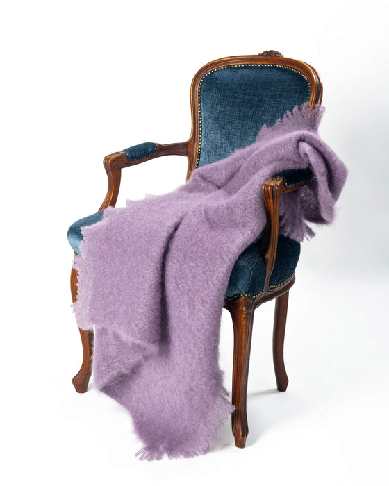 Amethyst purple mohair throw blanket NZ