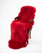 Bright Red Double Sheepskin Rug New Zealand