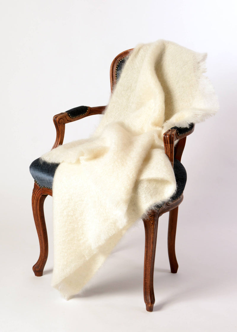 Windermere Cream Mohair Chair Throw