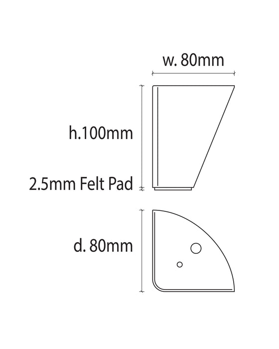 Cuban Aluminium Ottoman Legs 10cm Tall - Brushed Matte