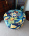 Bright floral round ottoman made in New Zealand